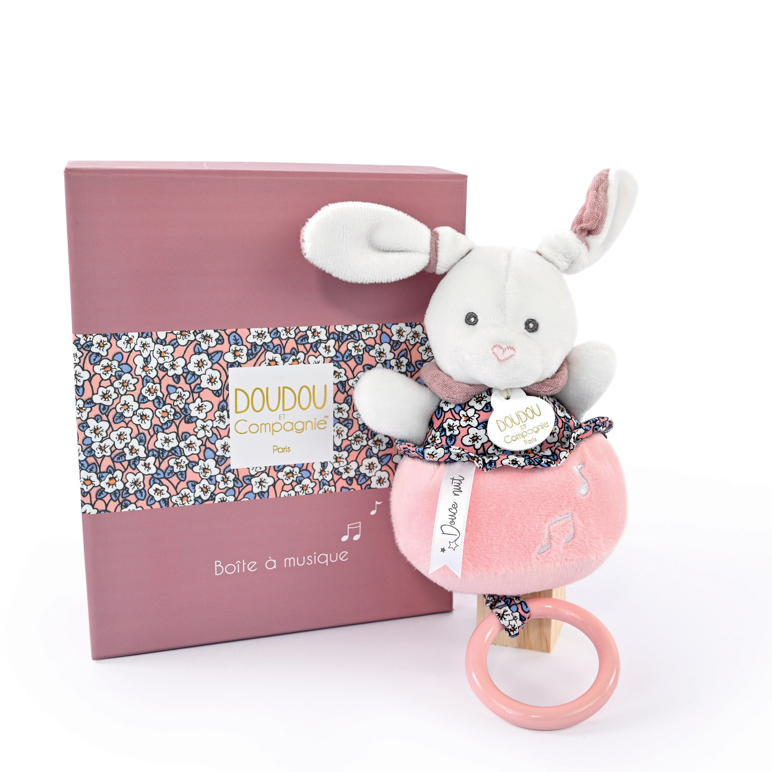 Boh'aime Pink Bunny Musical Pull Toy