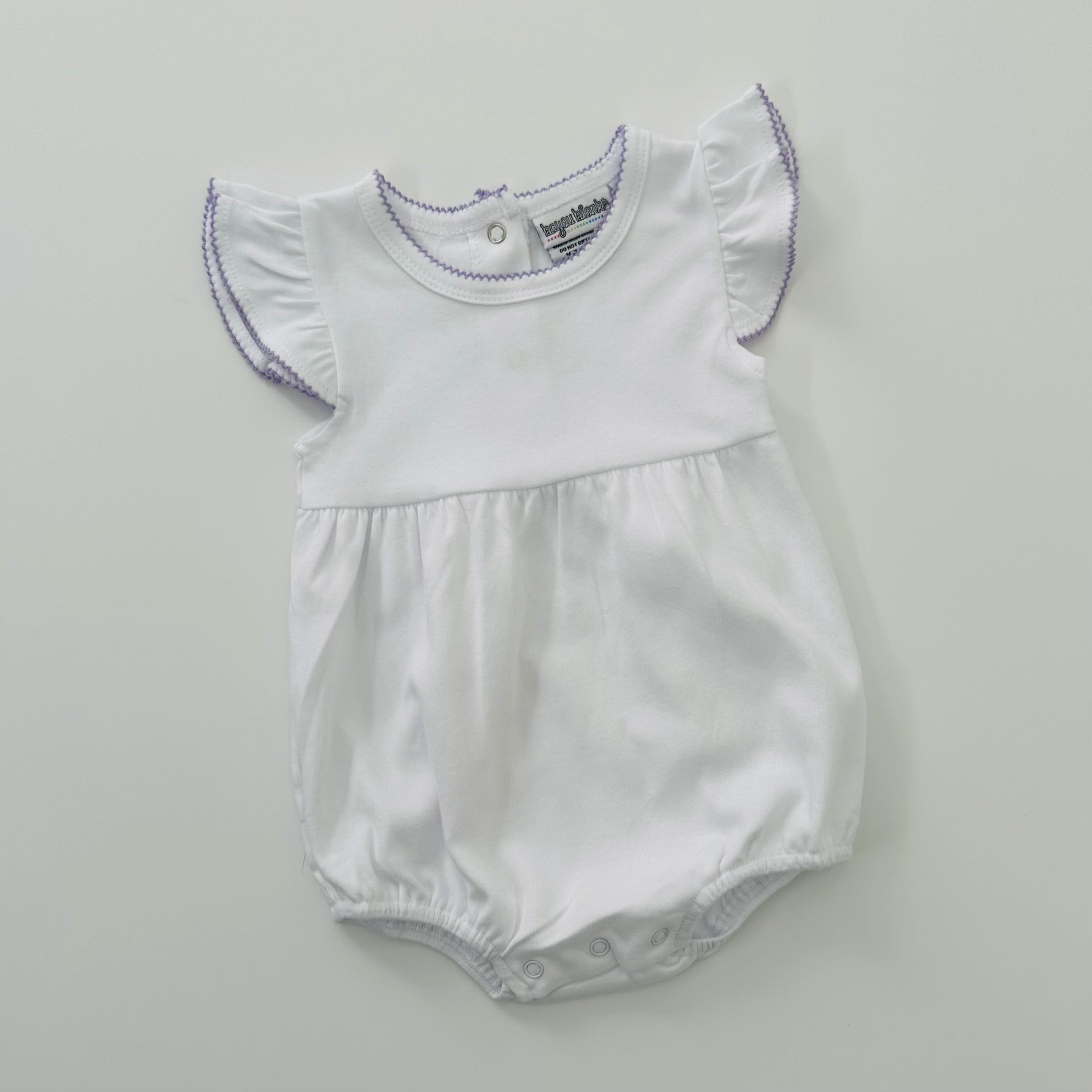 Knit Flutter Sleeve Bubble With Picot Trim