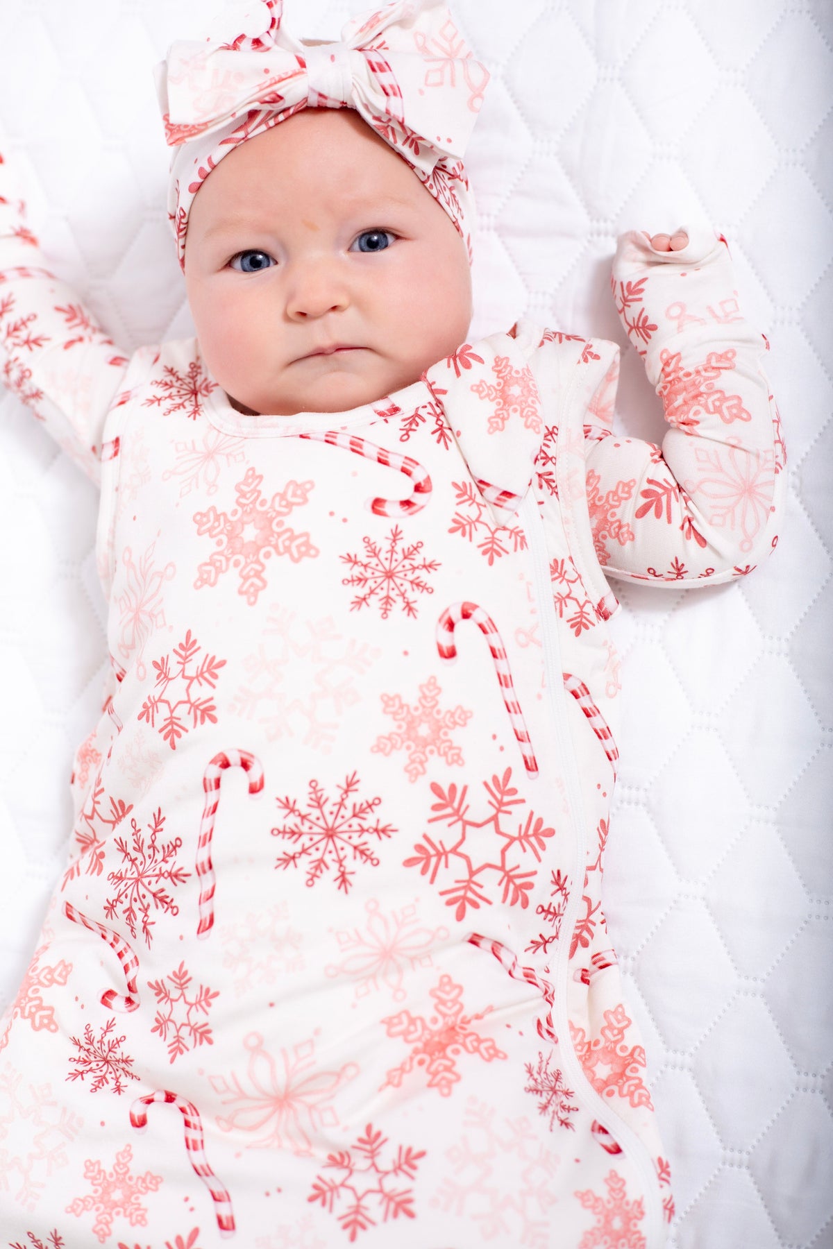 My First Candy Cane Bundle: Bamboo Sleep Sack In Blue & Peach & Free Onesie