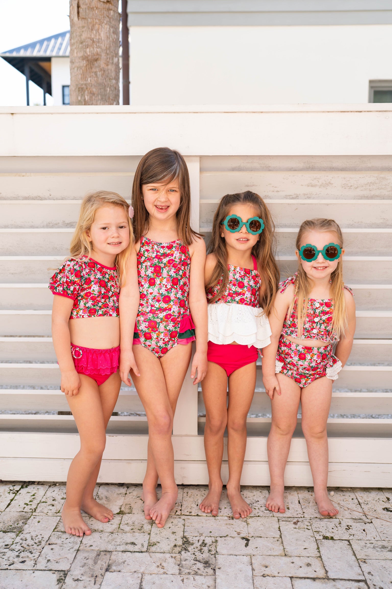 Island Petals Puff Sleeve Bikini