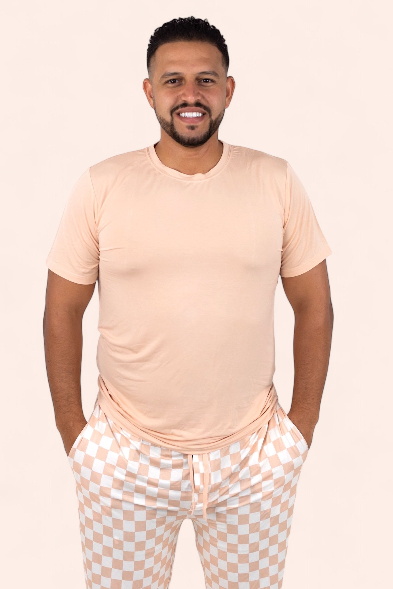 Sandy Checkers Short Sleeve Men's Dream Jogger Set