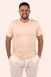 Sandy Checkers Short Sleeve Men's Dream Jogger Set