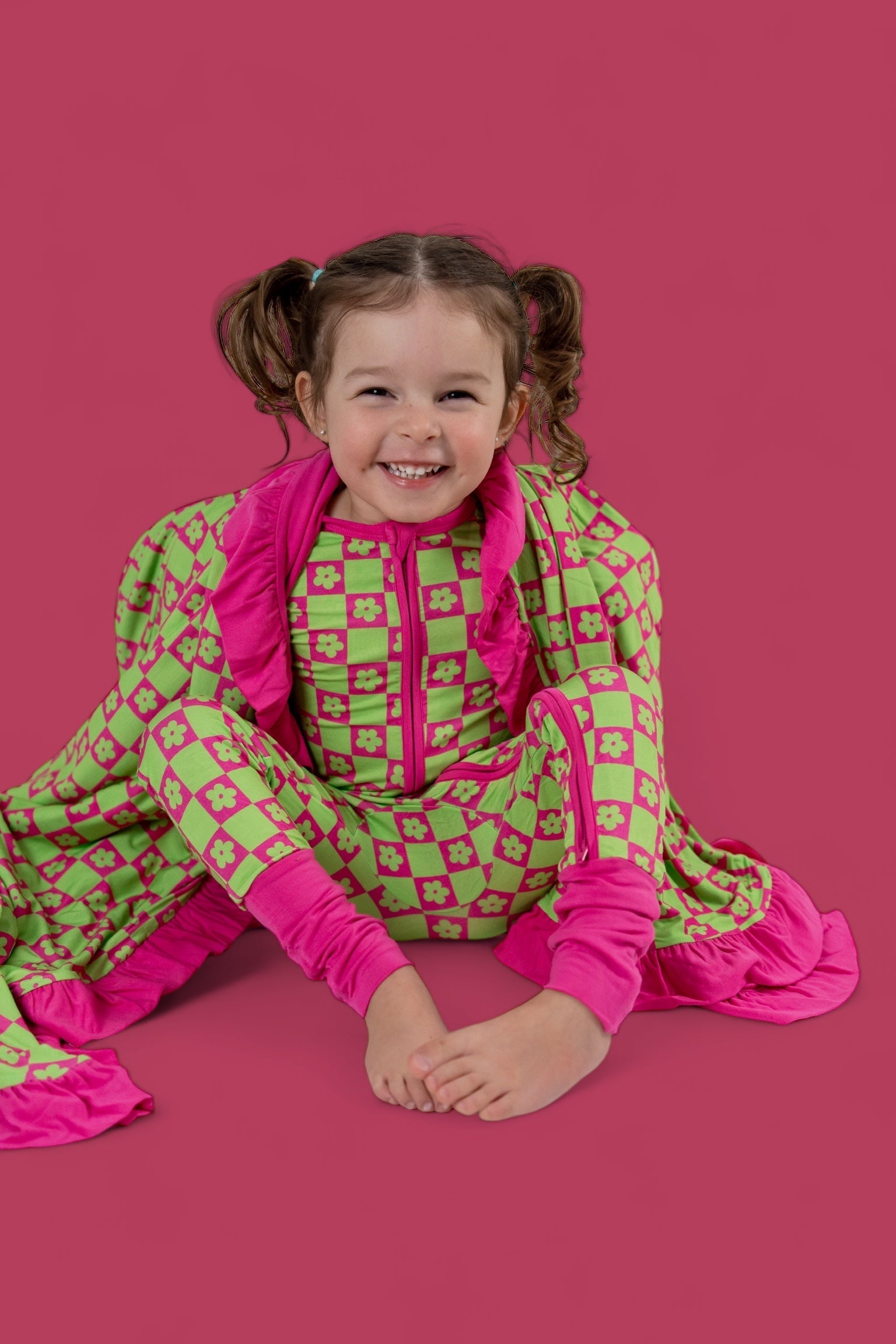 Wild Daisy Checkers Dream Romper