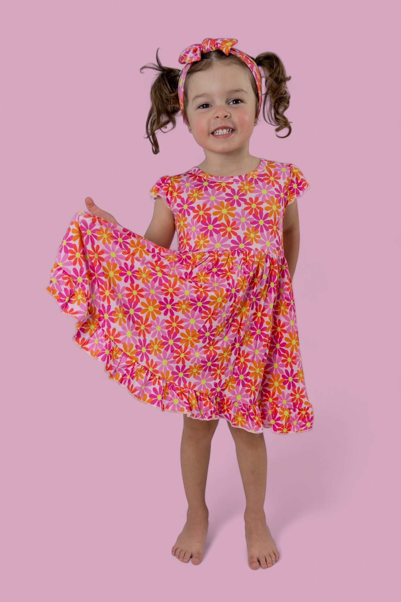 Petal Power Dream Cap Sleeve Ruffle Dress