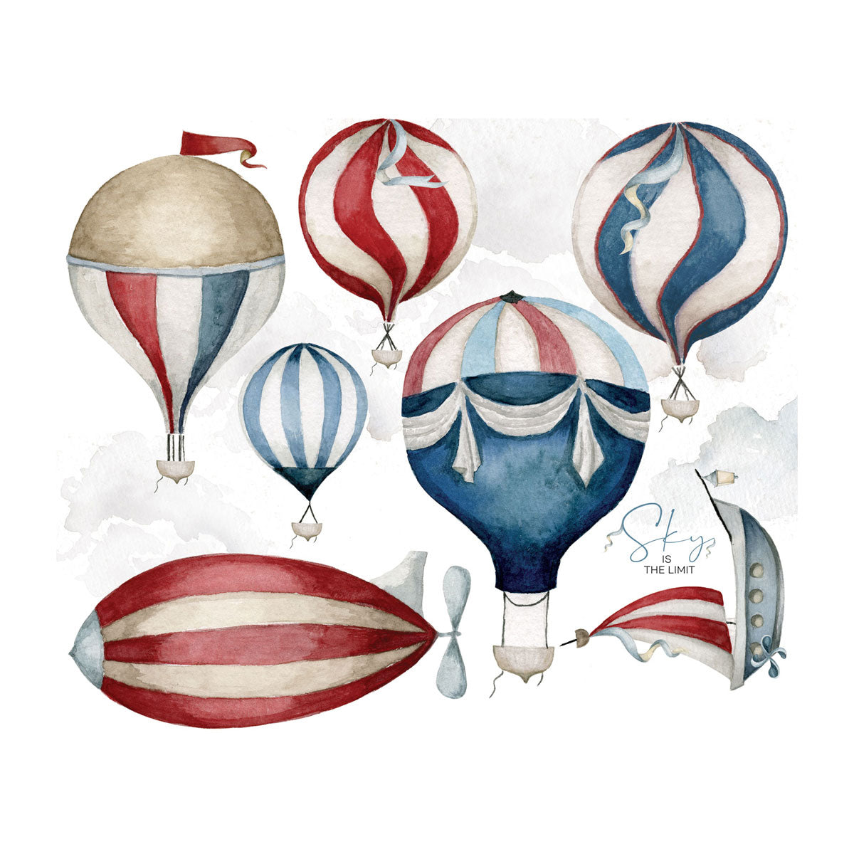 Sky Is The Limit Balloon Wall Decal Set