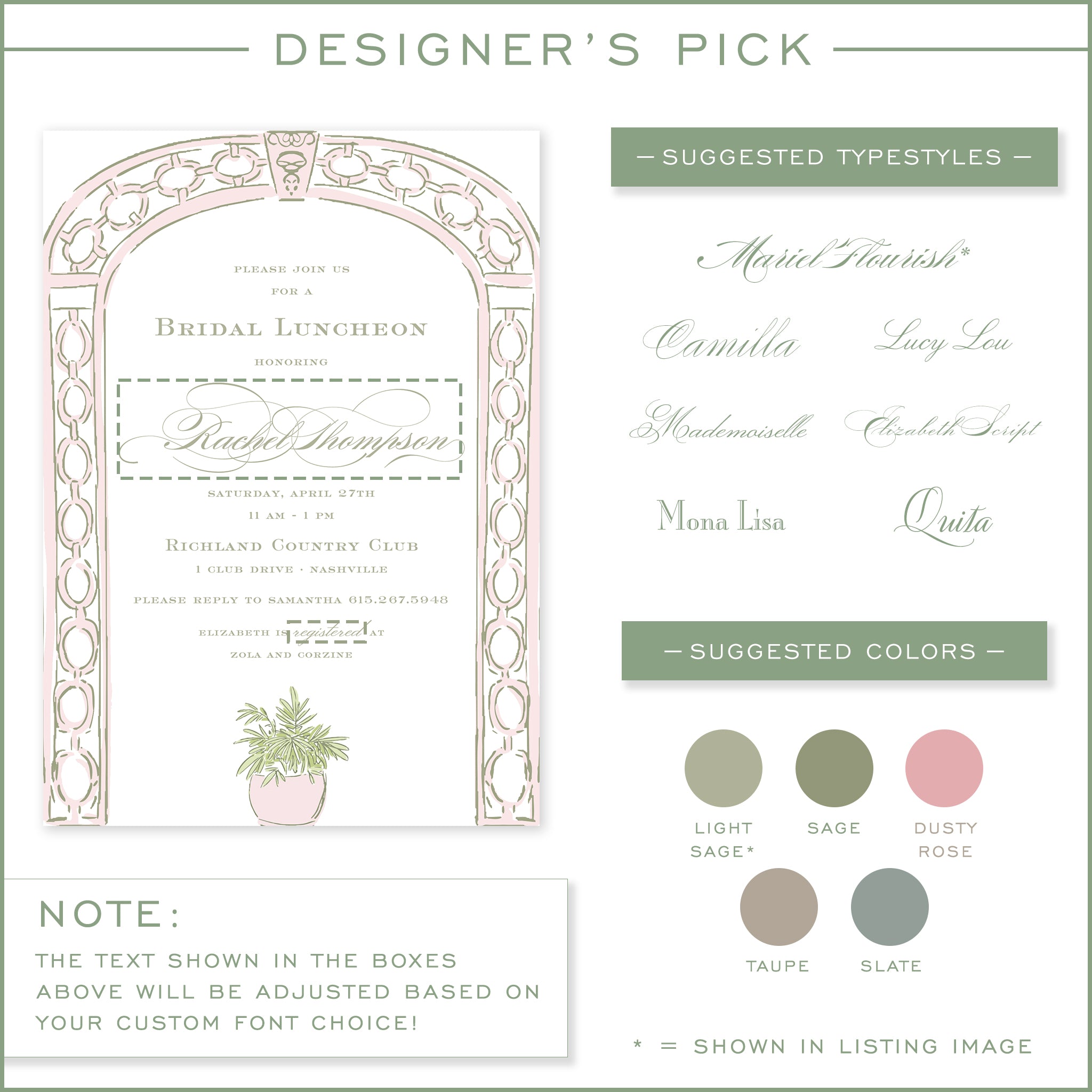 Pink Trellis Party Invitation