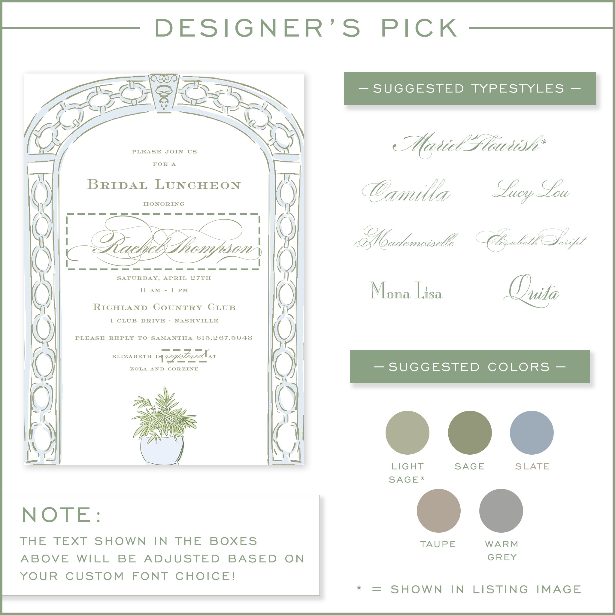 Blue Trellis Party Invitation