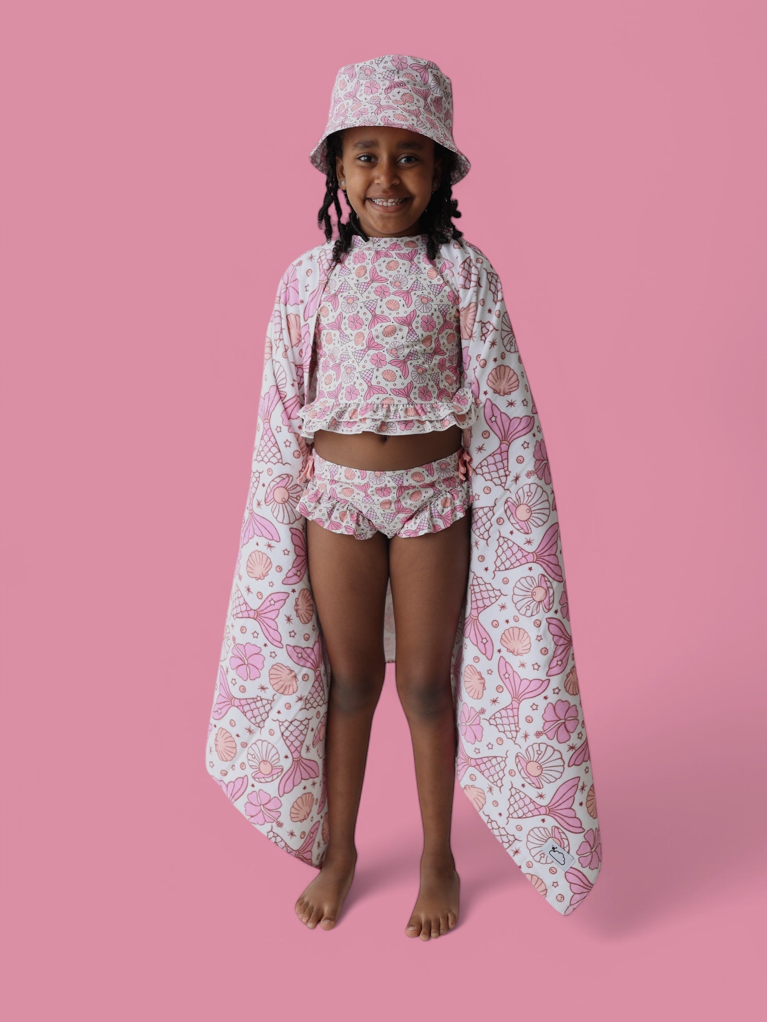 Magical Mermaid Dream Two-piece Rash Guard Ruffle Swim Suit