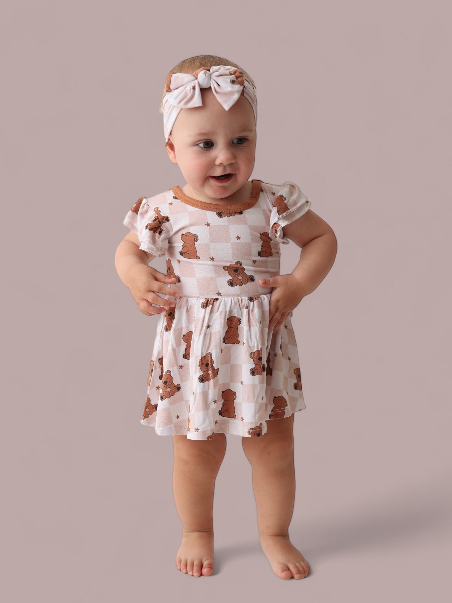 Cozy Bear Dream Cap Sleeve Bodysuit Dress