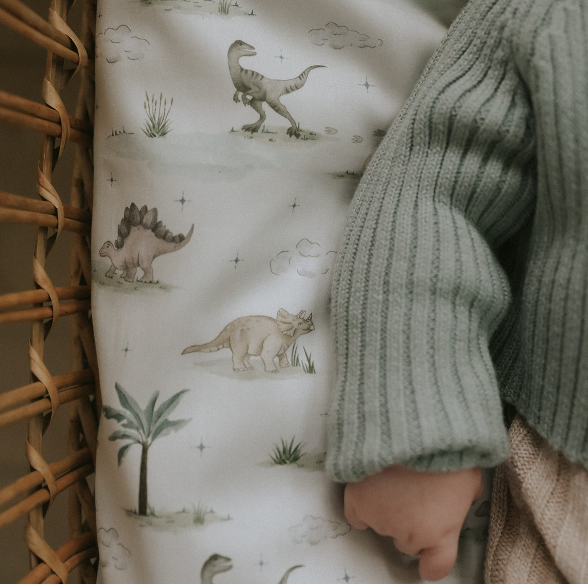 Dino Dreams Crib Sheet - Sage