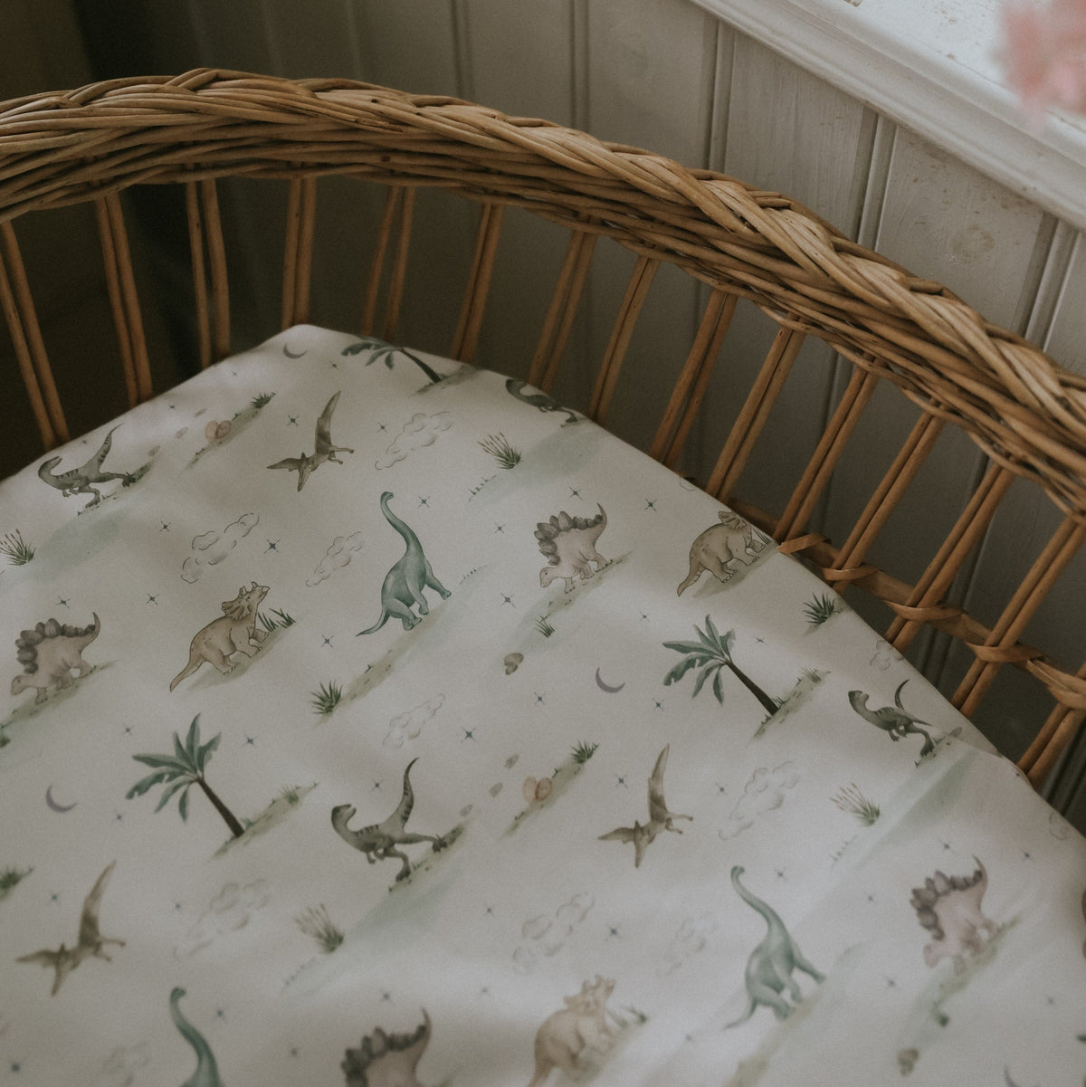 Dino Dreams Crib Sheet - Sage