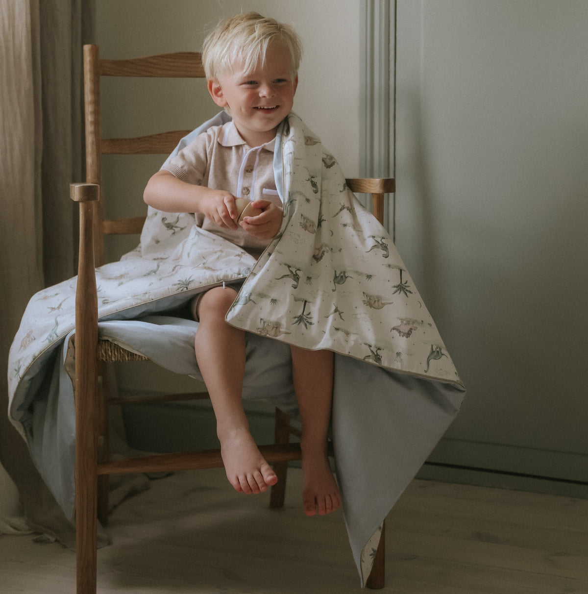 Dino Dreams Toddler Duvet - Sage