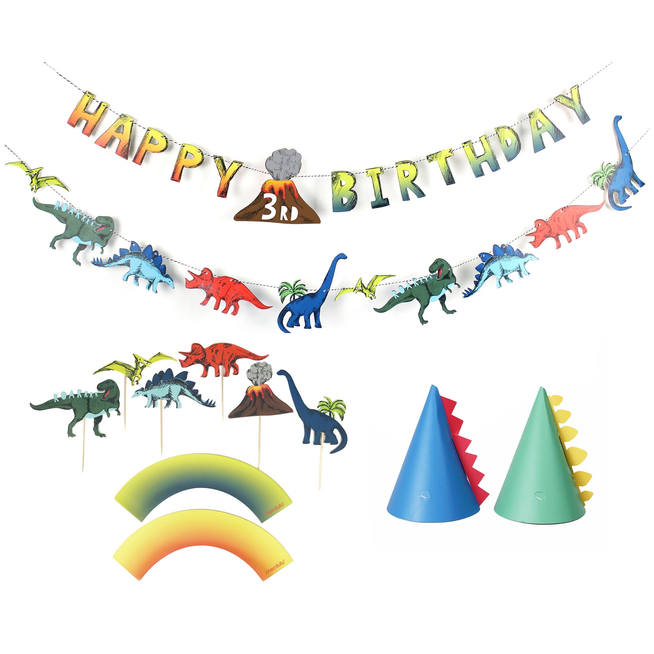 Dinosaur Birthday Party Decoration Kit, 12 Guests