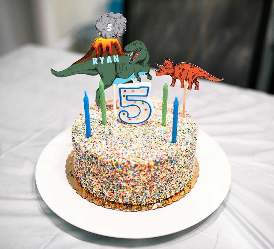 Dinosaur Custom Cake Topper