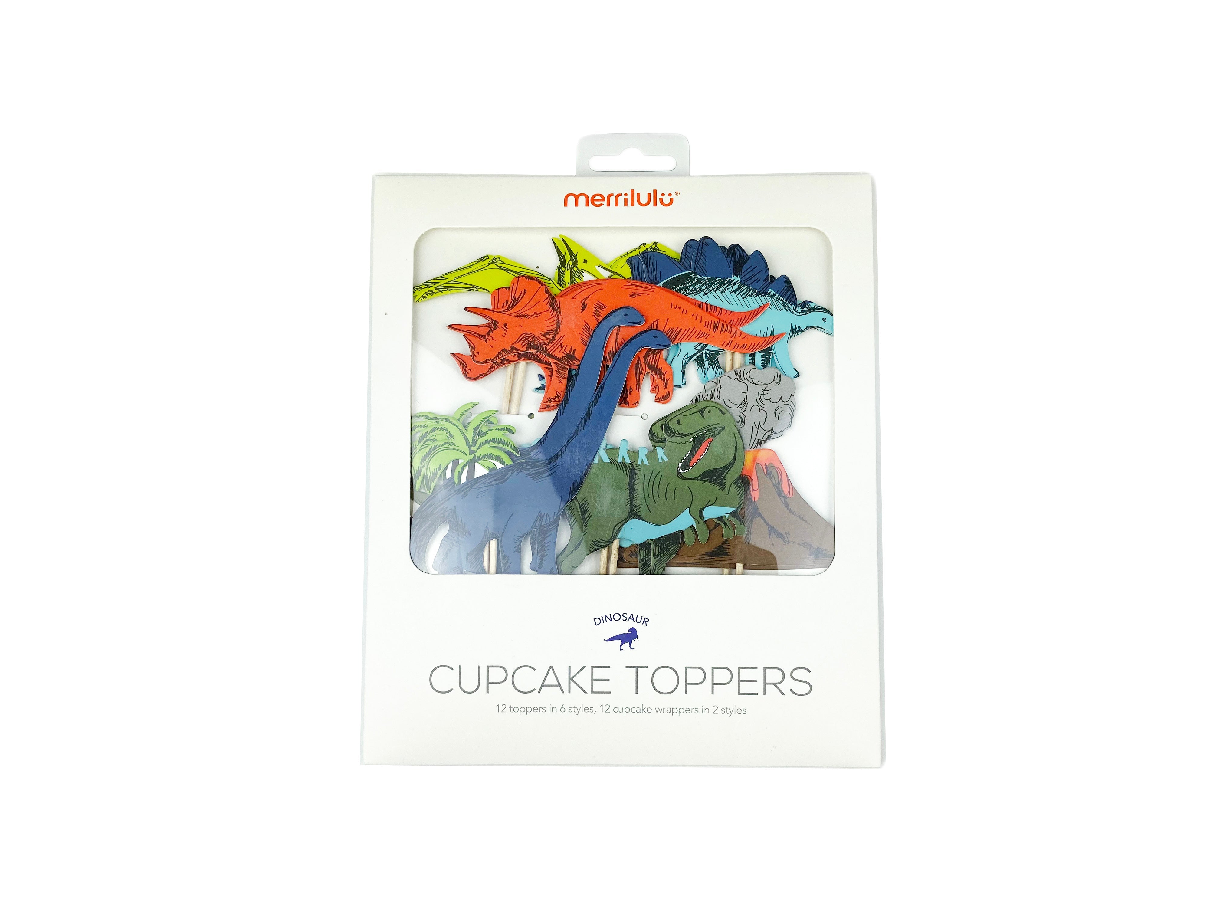 Dinosaur Cupcake Toppers And Wrappers, 12 Ct