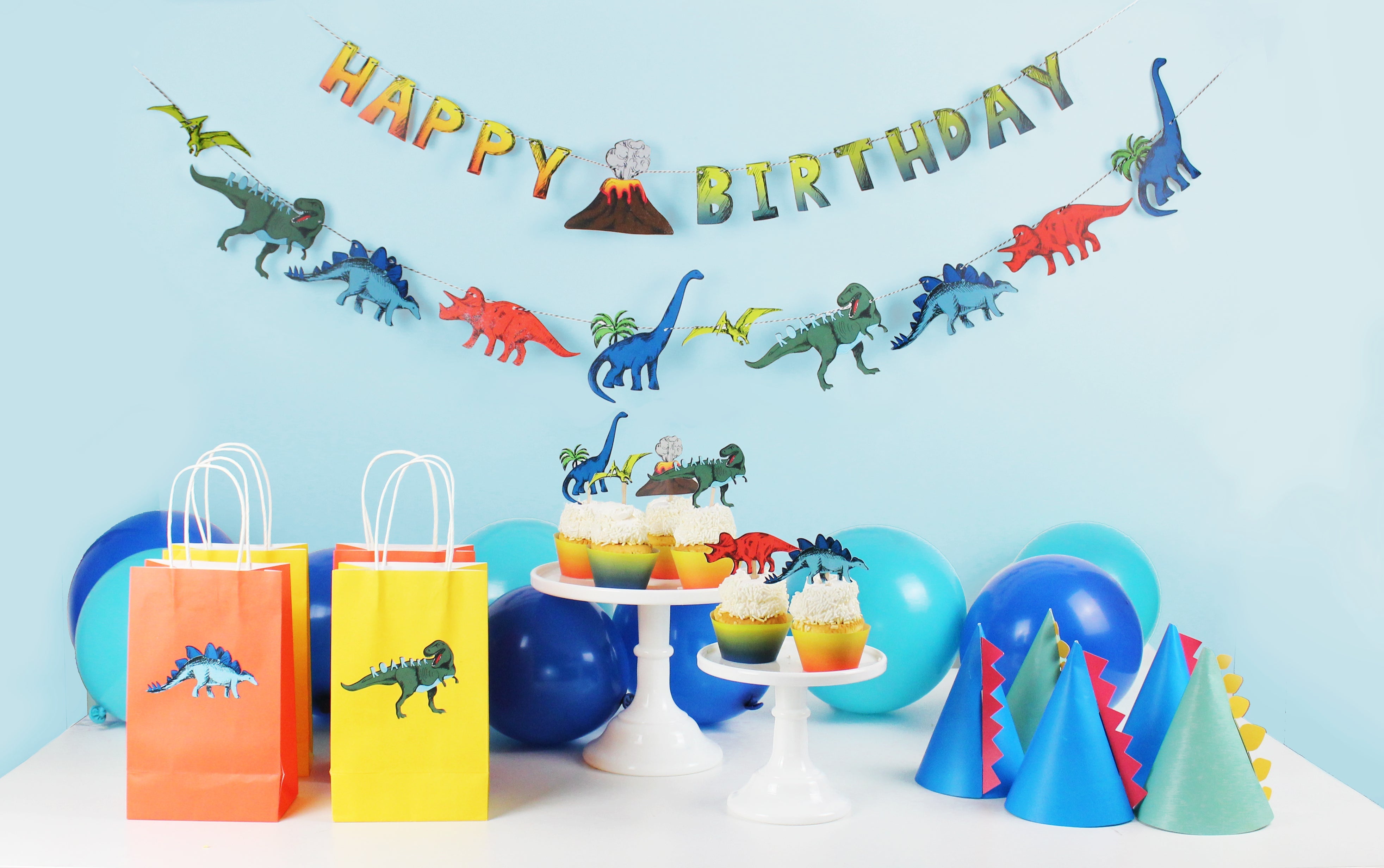 Dinosaur Birthday Party Decoration Kit, 12 Guests