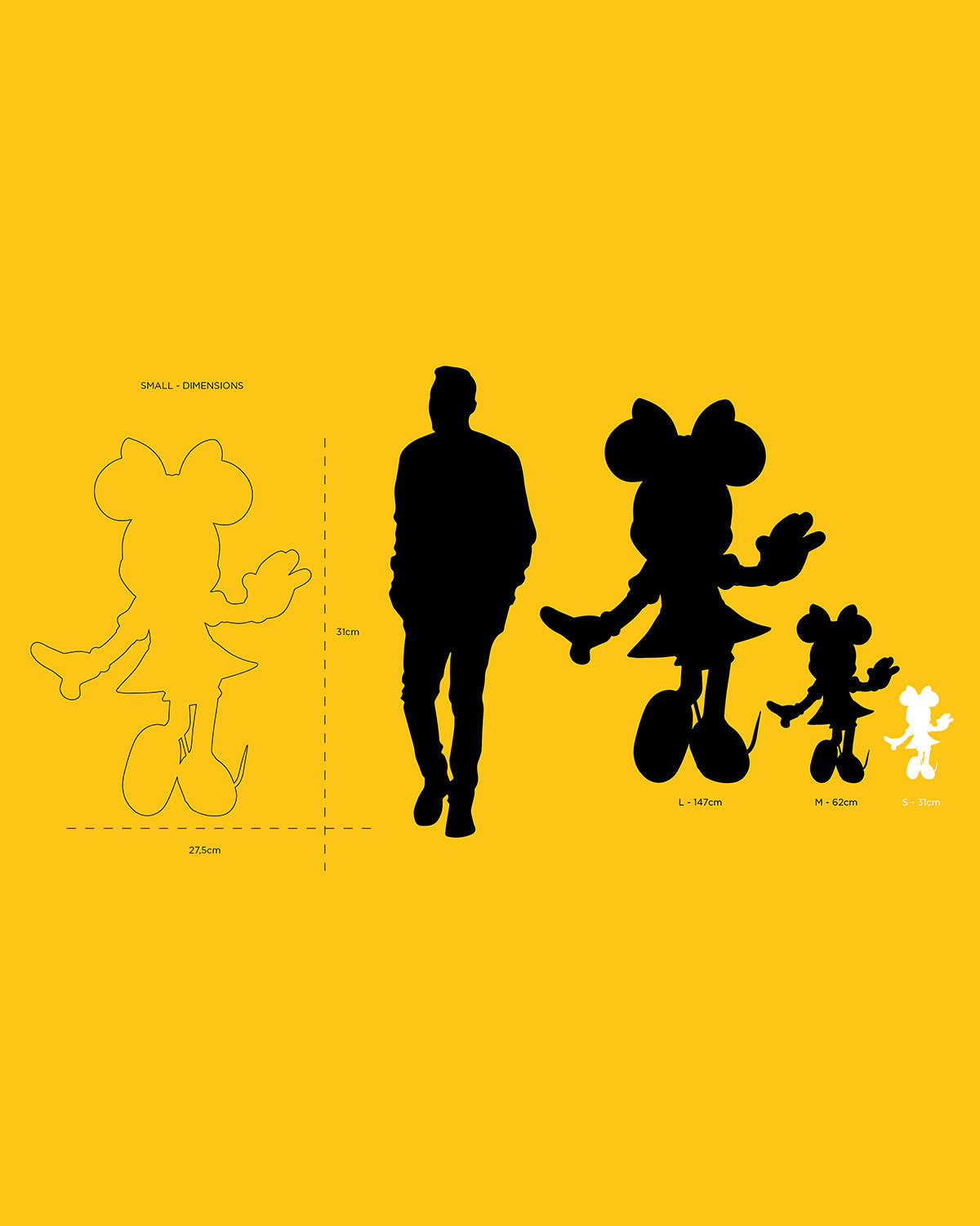 Minnie Mouse Hoppen Taupe, Black & Gold 12in