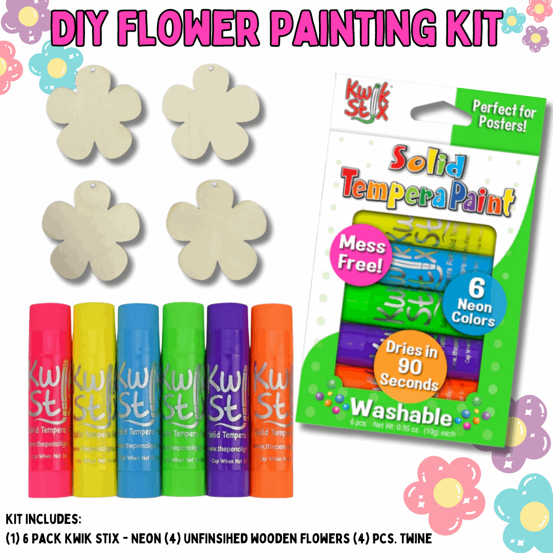 Diy Flower Painting Kit With Neon Kwik Stix