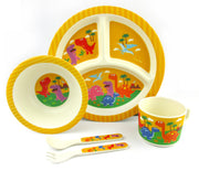 Tinymills 5-piece Eco-friendly Plant Fiber Dinnerware Set With Dinosaur Design