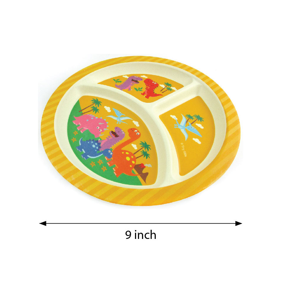 Tinymills 5-piece Eco-friendly Plant Fiber Dinnerware Set With Dinosaur Design