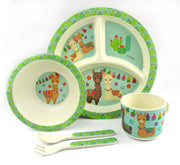 Tinymills 5-piece Eco-friendly Plant Fiber Dinnerware Set With Llama Design