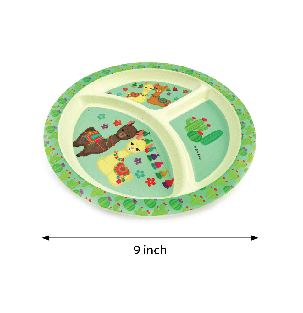 Tinymills 5-piece Eco-friendly Plant Fiber Dinnerware Set With Llama Design