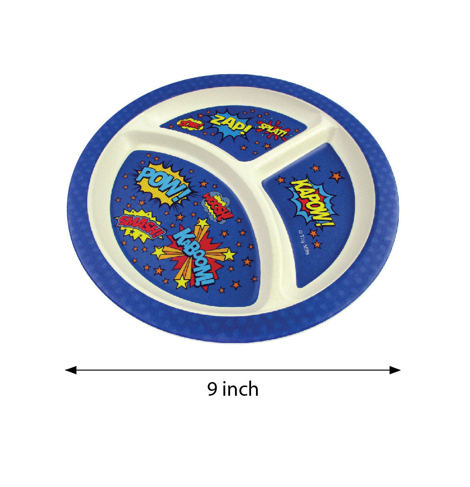 Tinymills 5-piece Eco-friendly Plant Fiber Dinnerware Set With Superhero Design