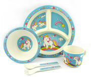 Tinymills 5-piece Eco-friendly Plant Fiber Dinnerware Set With Unicorn Design