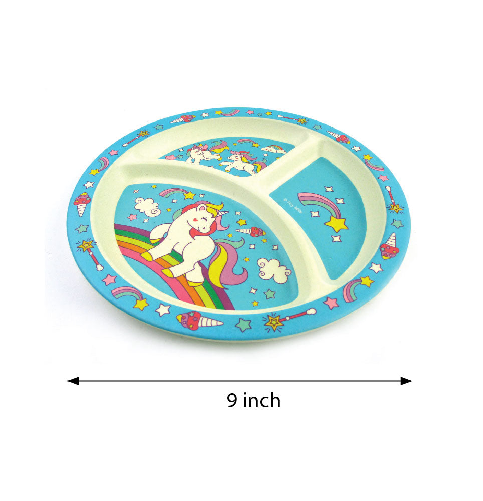 Tinymills 5-piece Eco-friendly Plant Fiber Dinnerware Set With Unicorn Design