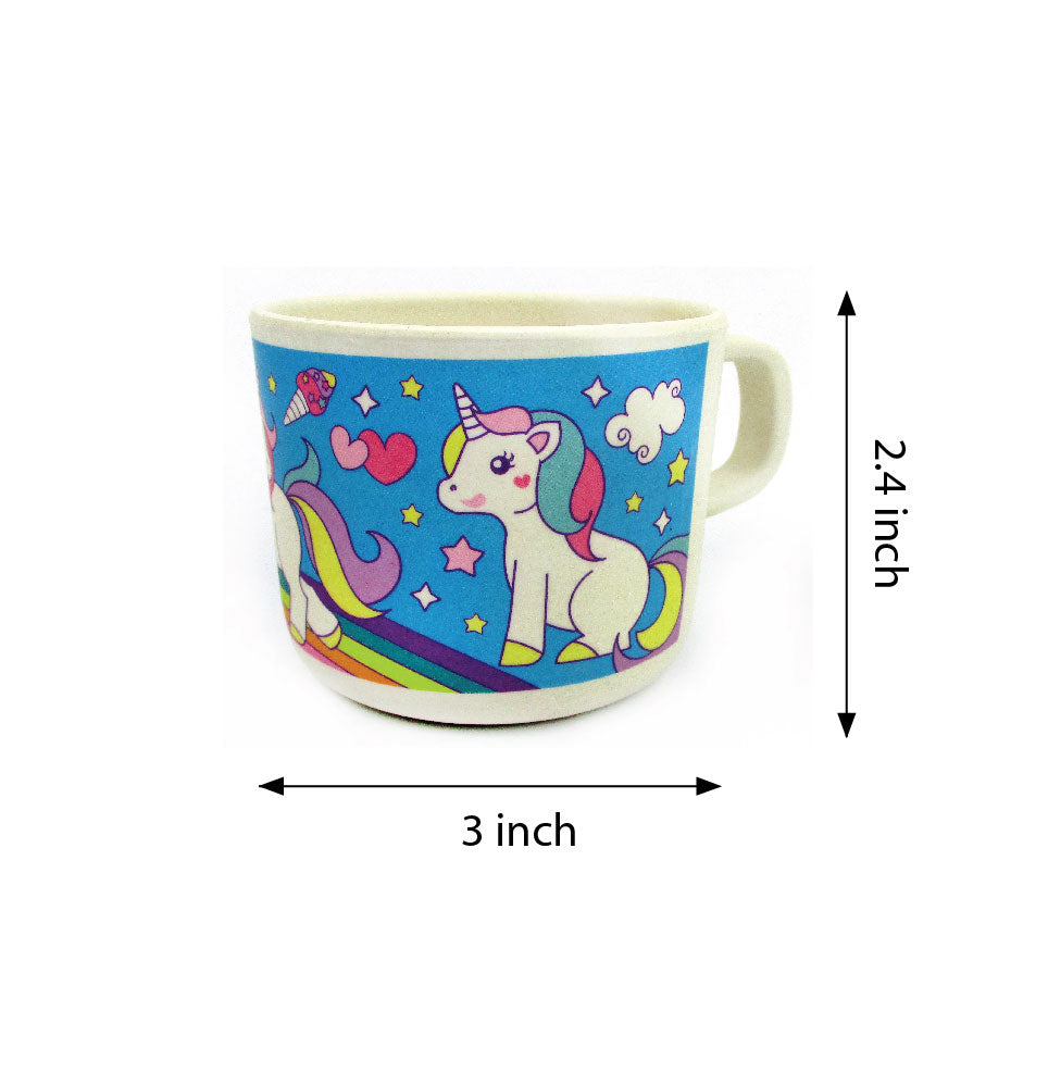 Tinymills 5-piece Eco-friendly Plant Fiber Dinnerware Set With Unicorn Design