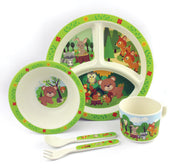 Tinymills 5-piece Eco-friendly Plant Fiber Dinnerware Set With Woodland Animal Design