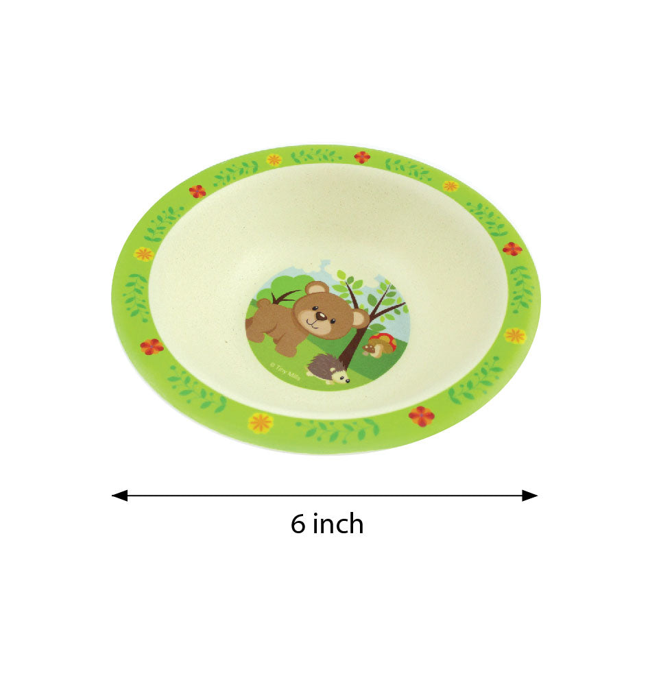 Tinymills 5-piece Eco-friendly Plant Fiber Dinnerware Set With Woodland Animal Design