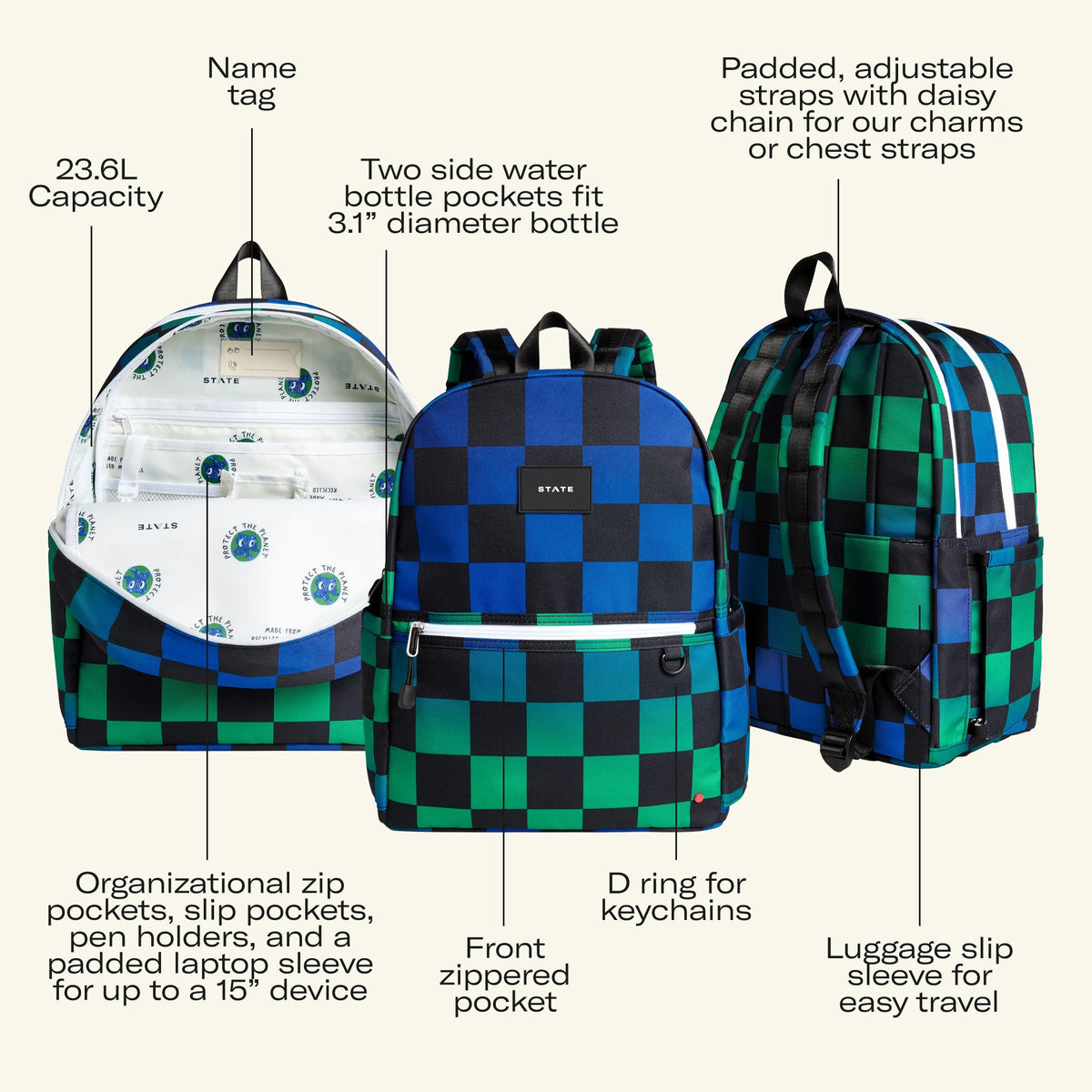 Kane Double Pocket Backpack