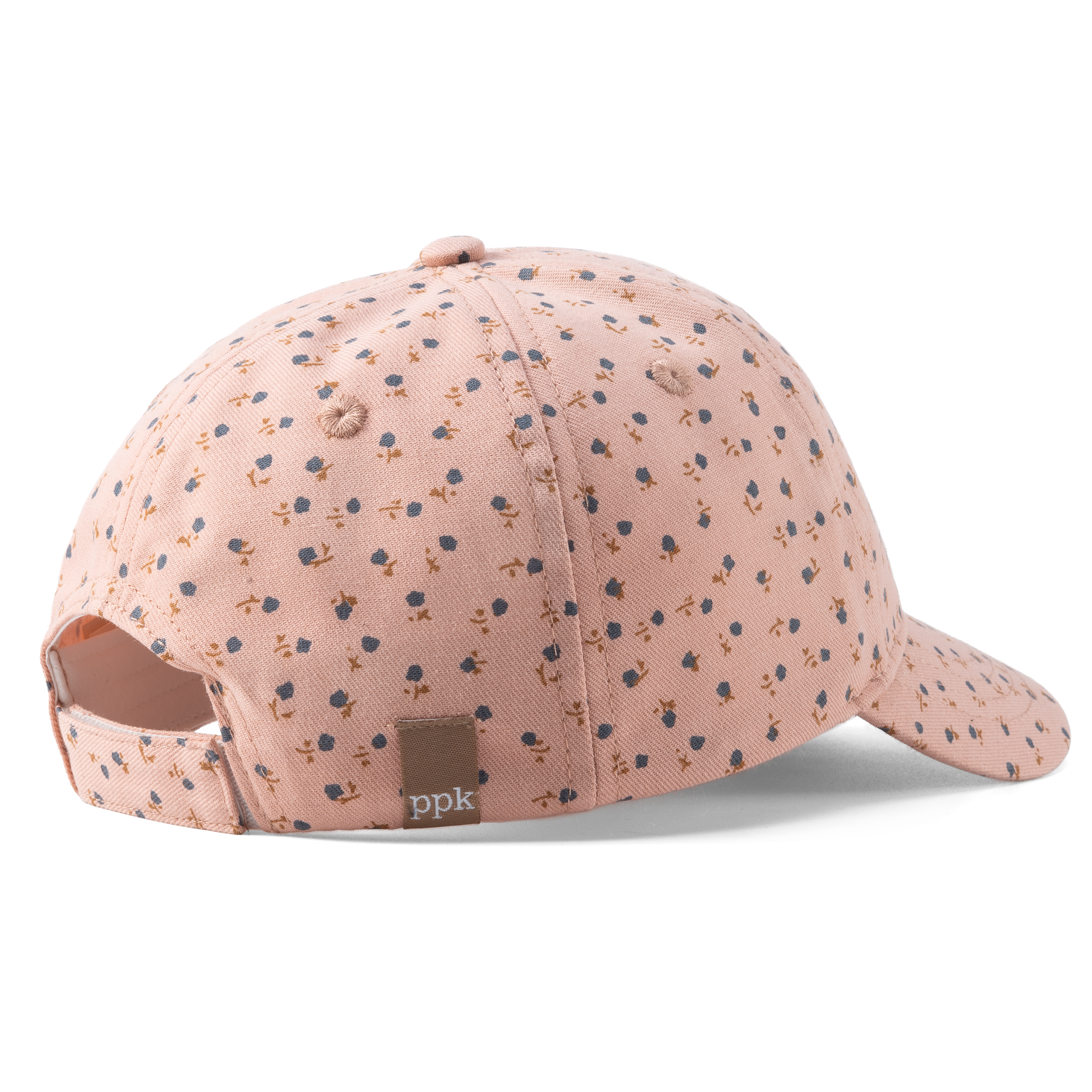 Ditsy Floral Print Kids Baseball Cap (age 3-6/7y) For Toddler And Little Girls, Natural Cotton- Mauve Pink