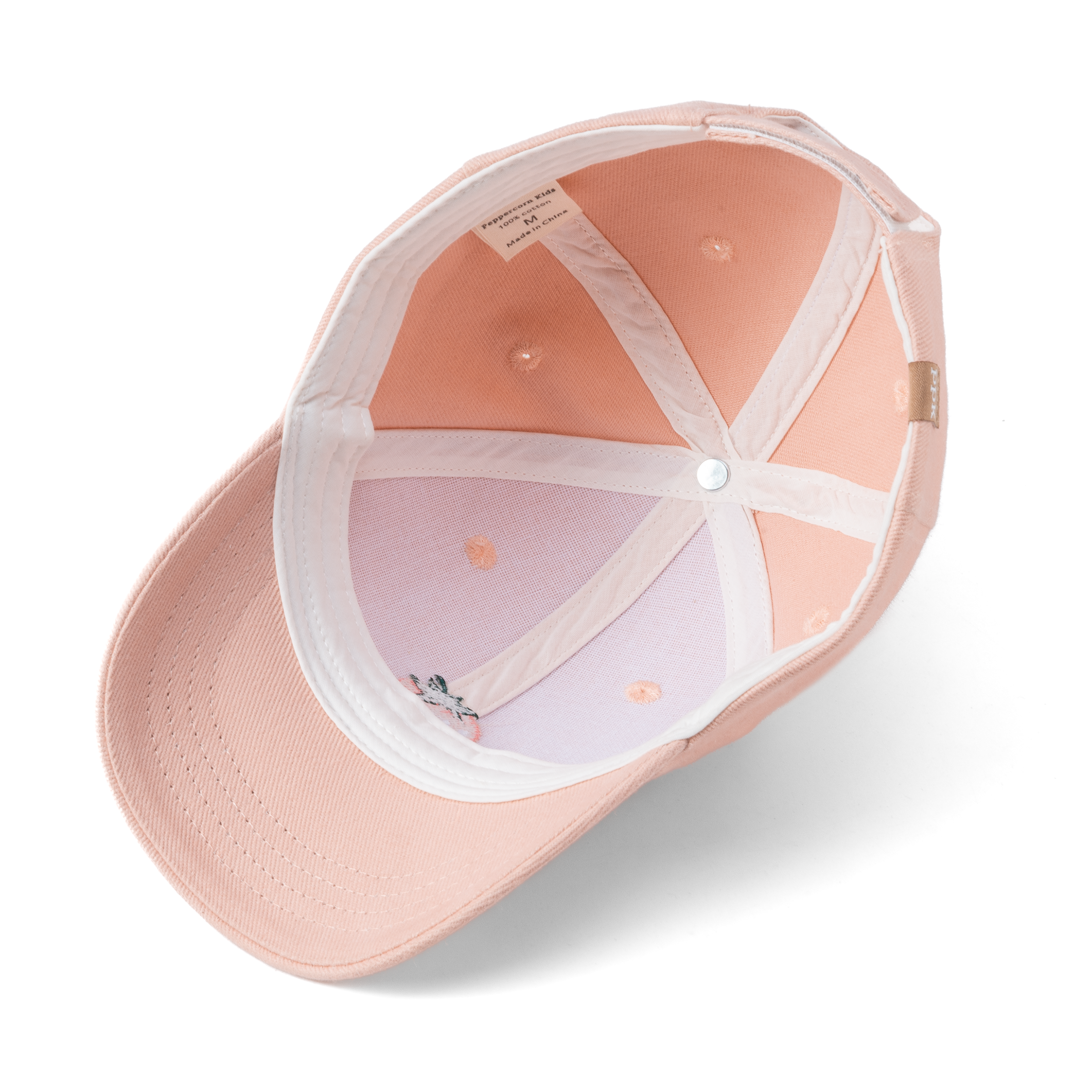 Girls Strawberry Baseball Hat, Pastel Pink, Cotton, Adjustable Sun Cap - All Ages - Baby To Youth