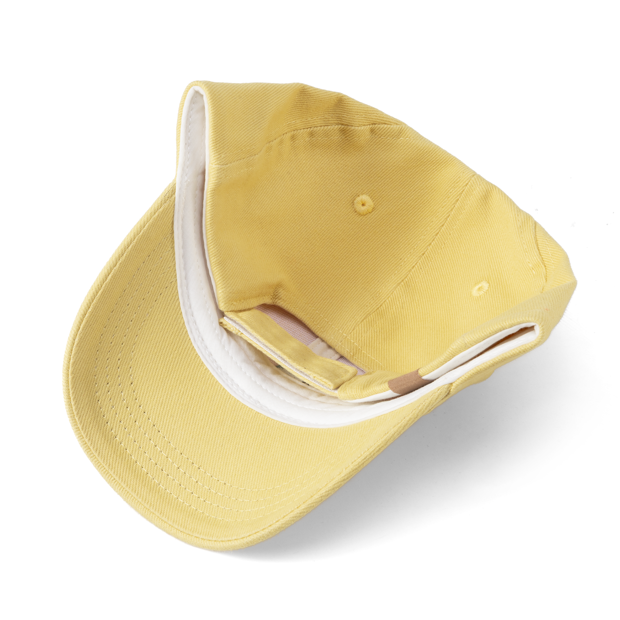 Girls Bird Patch Baseball Cap (age 3-6/7y) For Toddler And Little Girls, Natural Cotton- Vintage Yellow