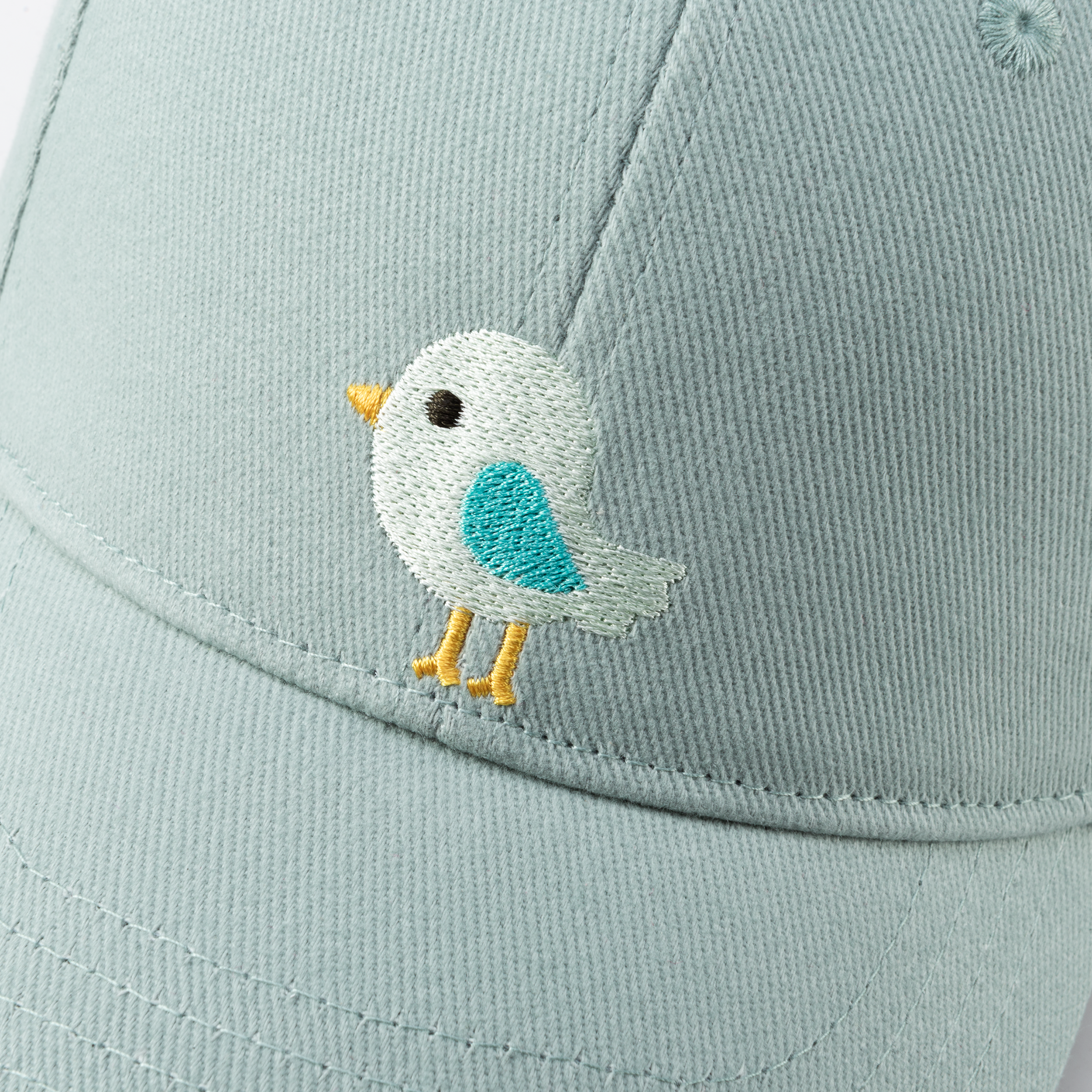 Kids Bird Patch Baseball Cap (age 3-6/7y) For Toddler Age/ Little Child, Natural Cotton- Blue