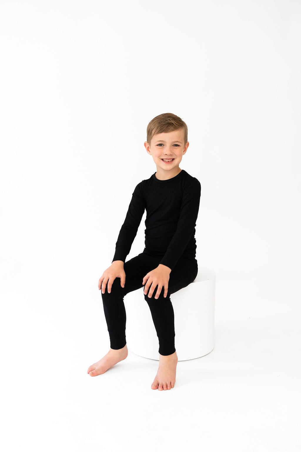 Allie Black Bamboo 2-piece Long Sleeve Set