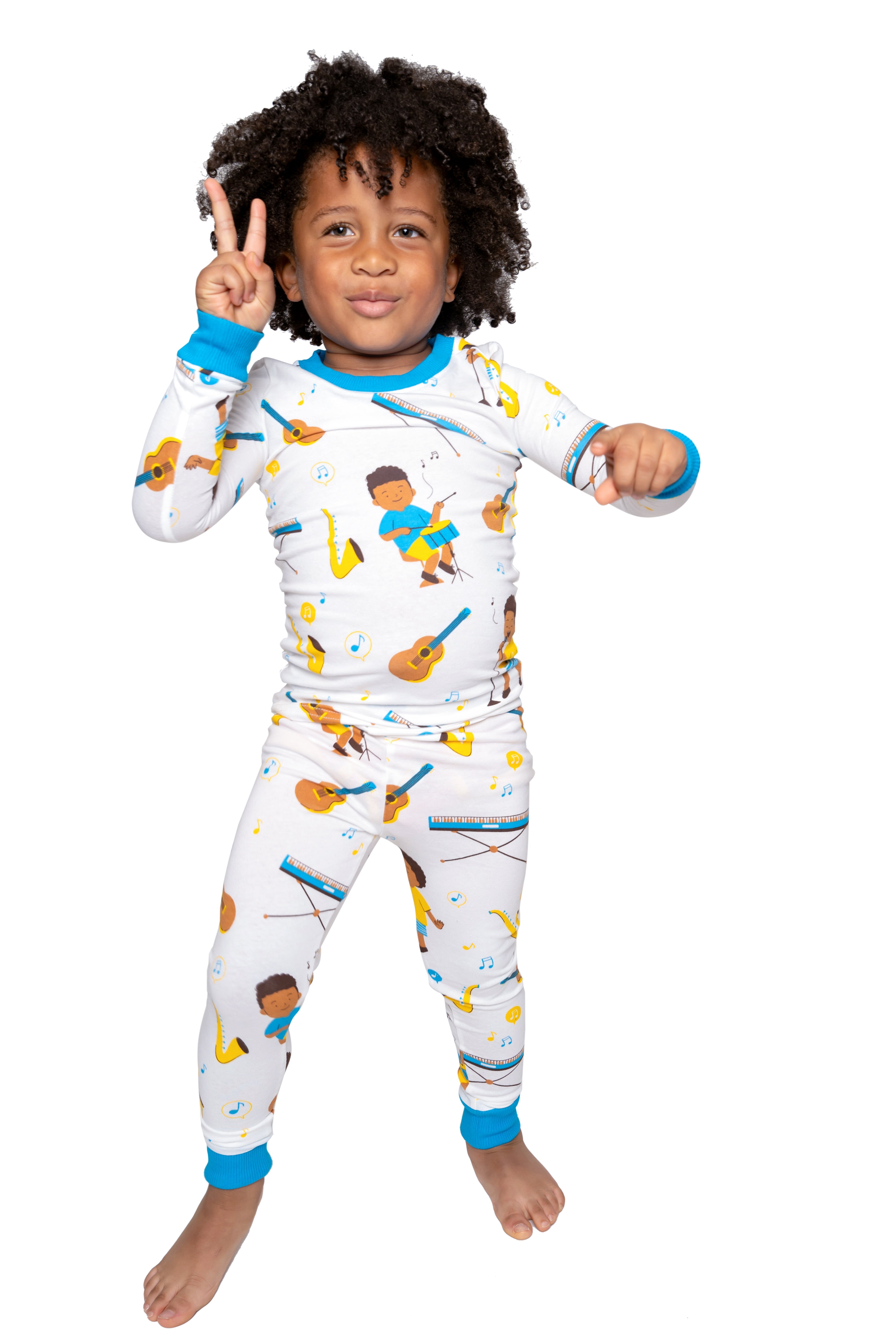 Rhythm & Dreams Musical Pj Set Snug Fit Pajamas Set Boys Toddler Size 4t - 12