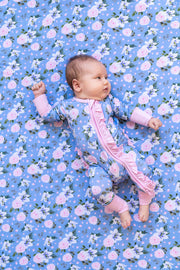 Lillian Floral Bamboo Ruffle Convertible Footie (2t-4t)