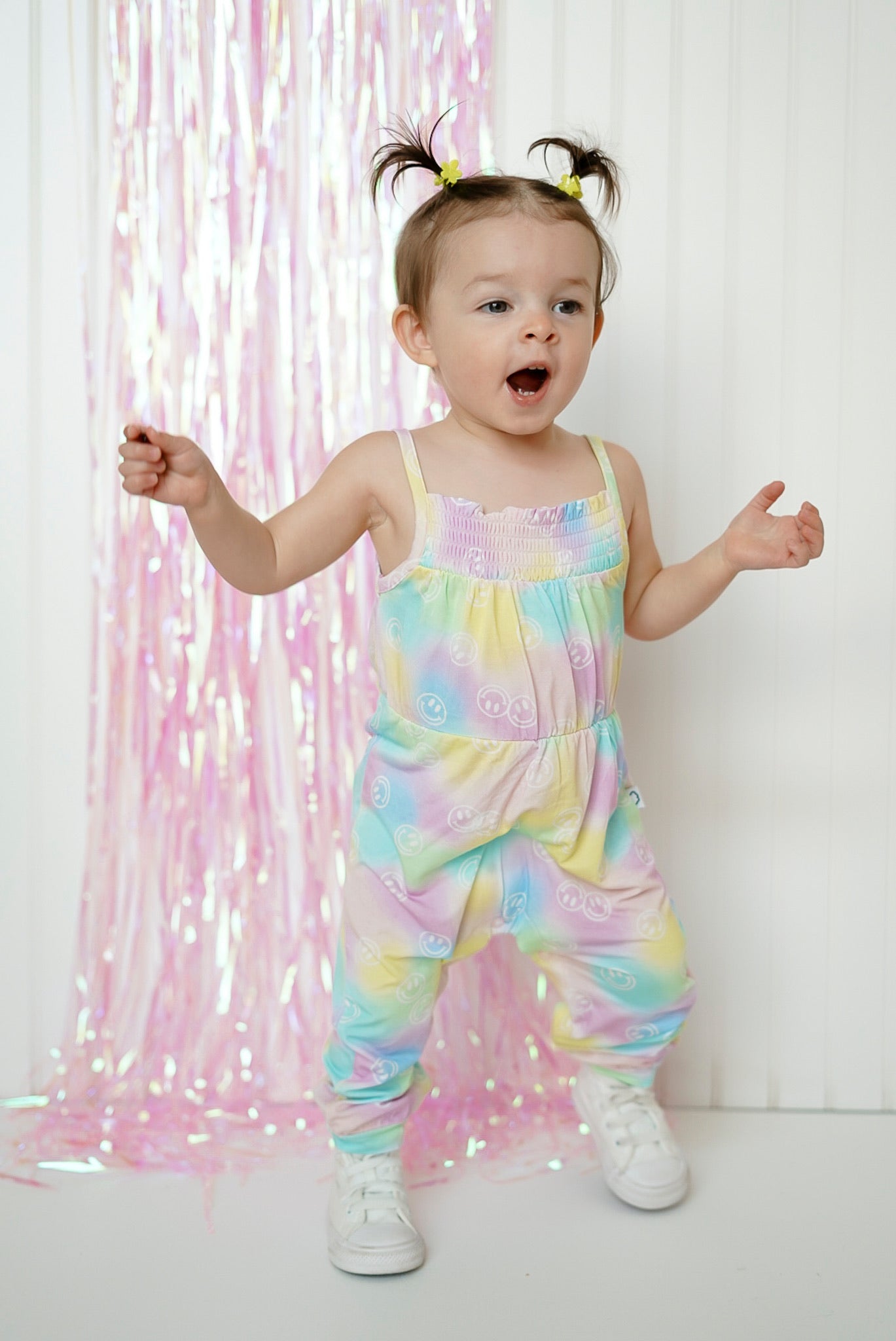 Dreamy Smiley Dream Smocked Jumpsuit