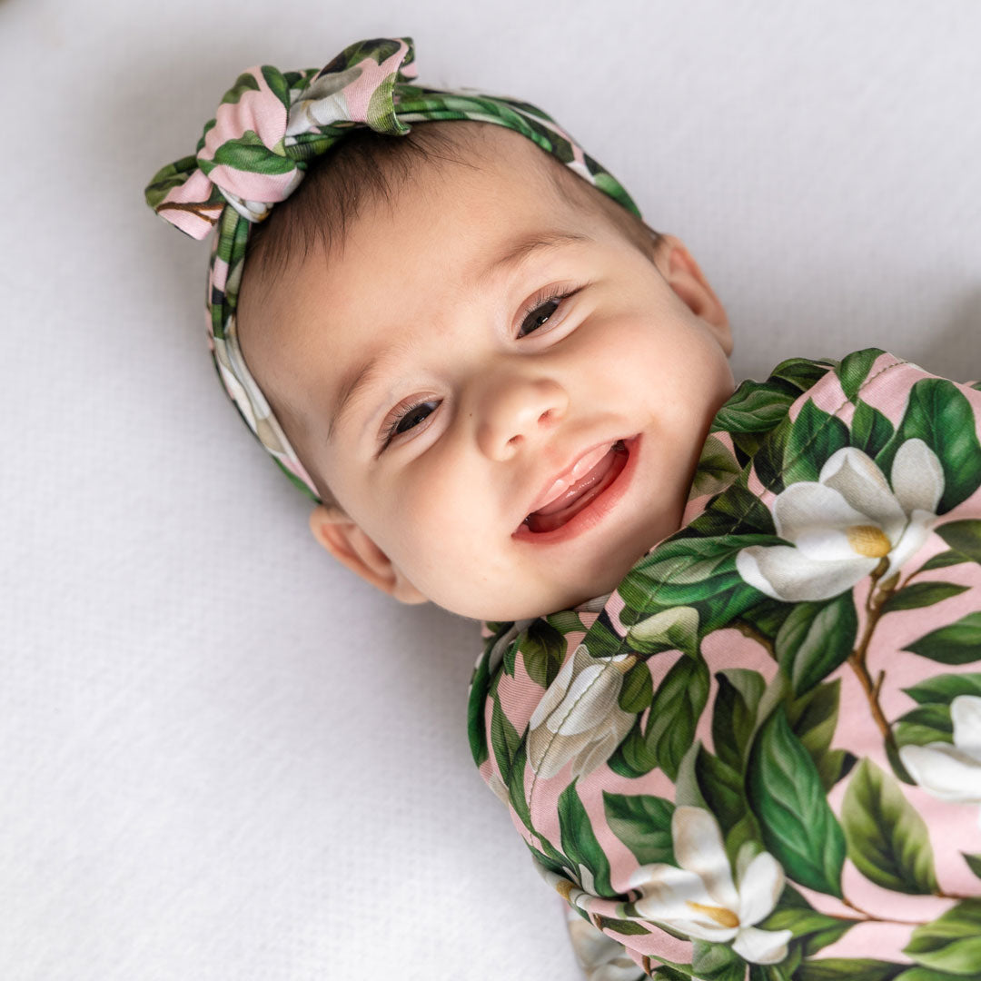 Magnolia Bamboo Swaddle + Headband Set