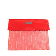 Everenvelope: Medium Red And White Reusable Gift Bag With Magnetic Closure