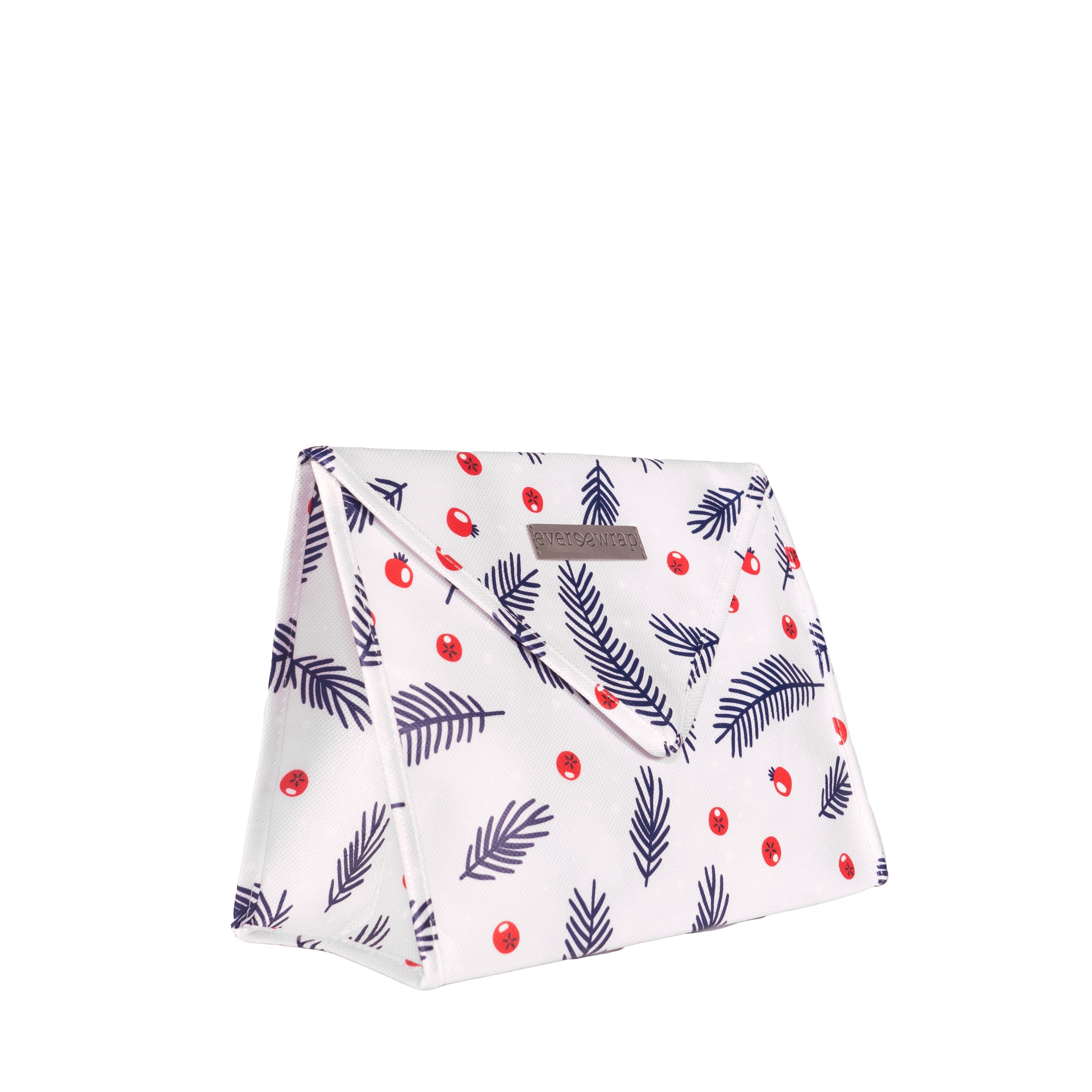 Everenvelope: Small Blue And Red Print Reusable Gift Bag With Magnetic Closure