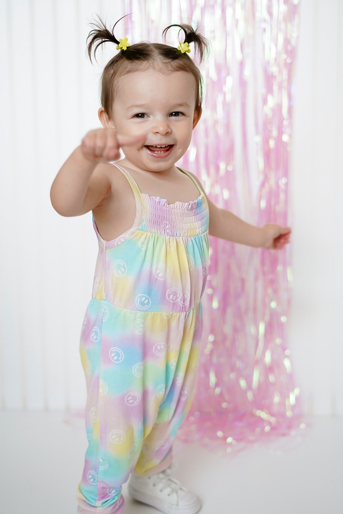 Dreamy Smiley Dream Smocked Jumpsuit