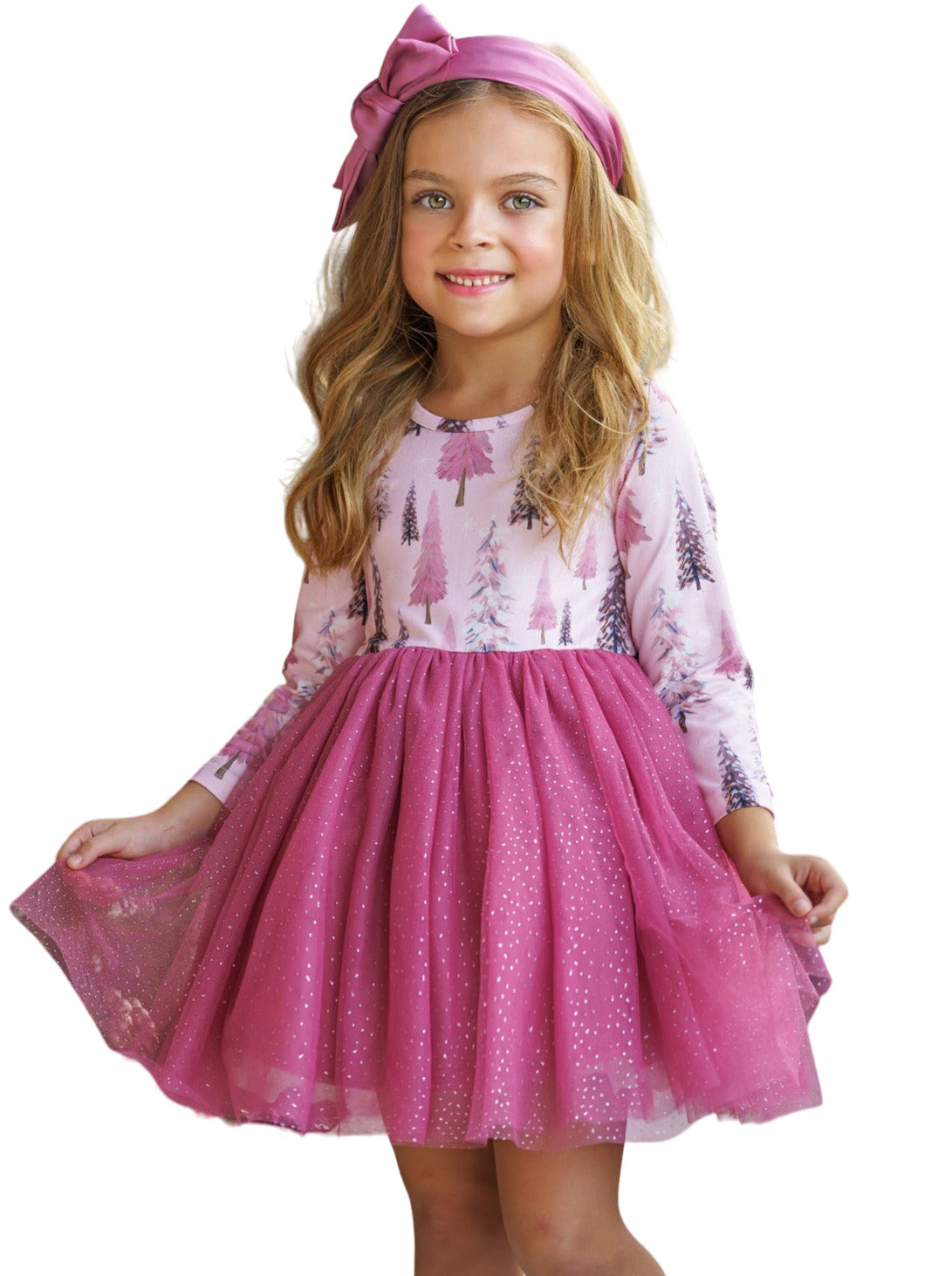 Winter Blush Tree Print Tulle Tutu Dress