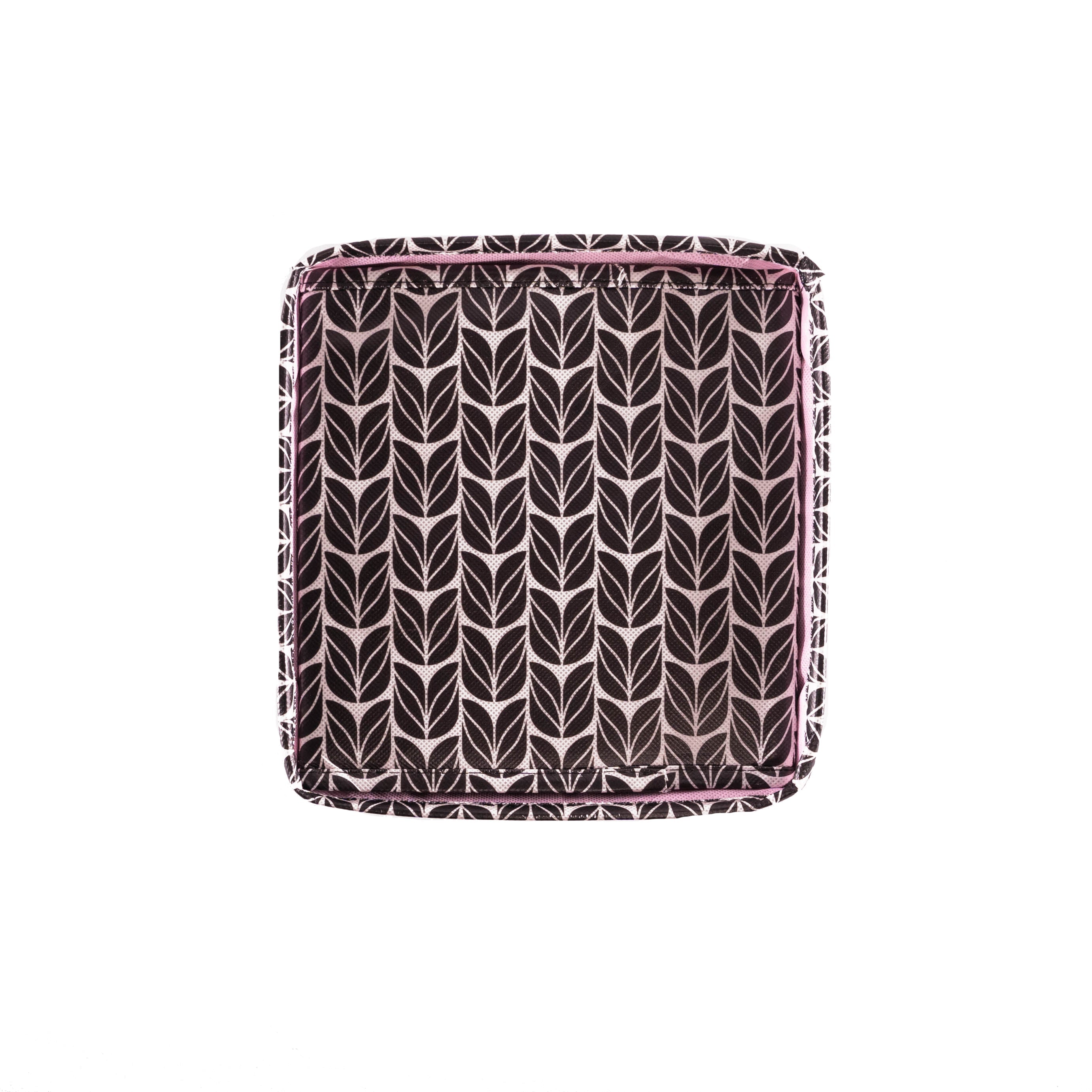 Everbox: Small Black, White And Pink Collapsible Gift Box With White Satin Ribbon