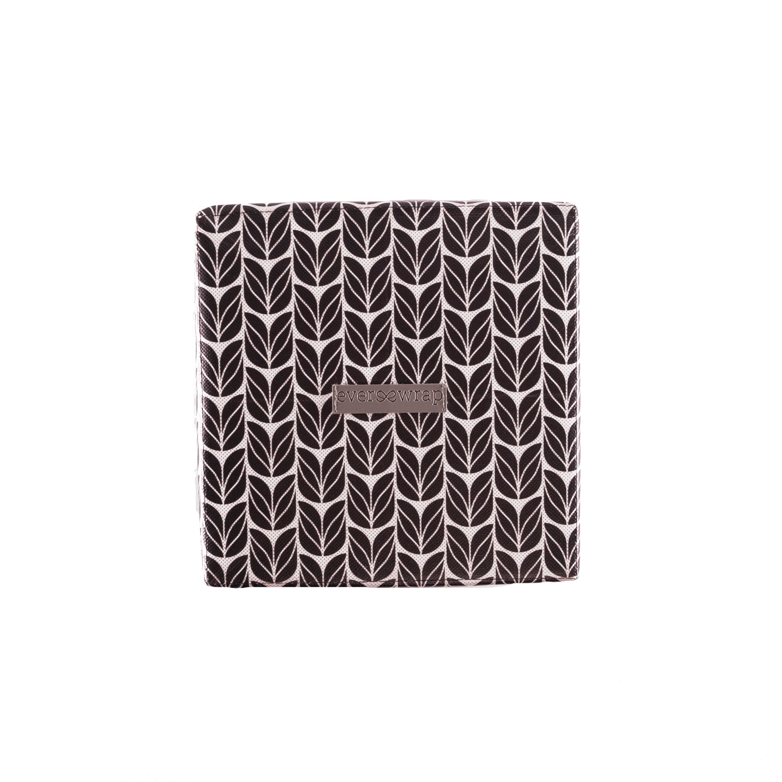 Everbox: Small Black, White And Pink Collapsible Gift Box With White Satin Ribbon