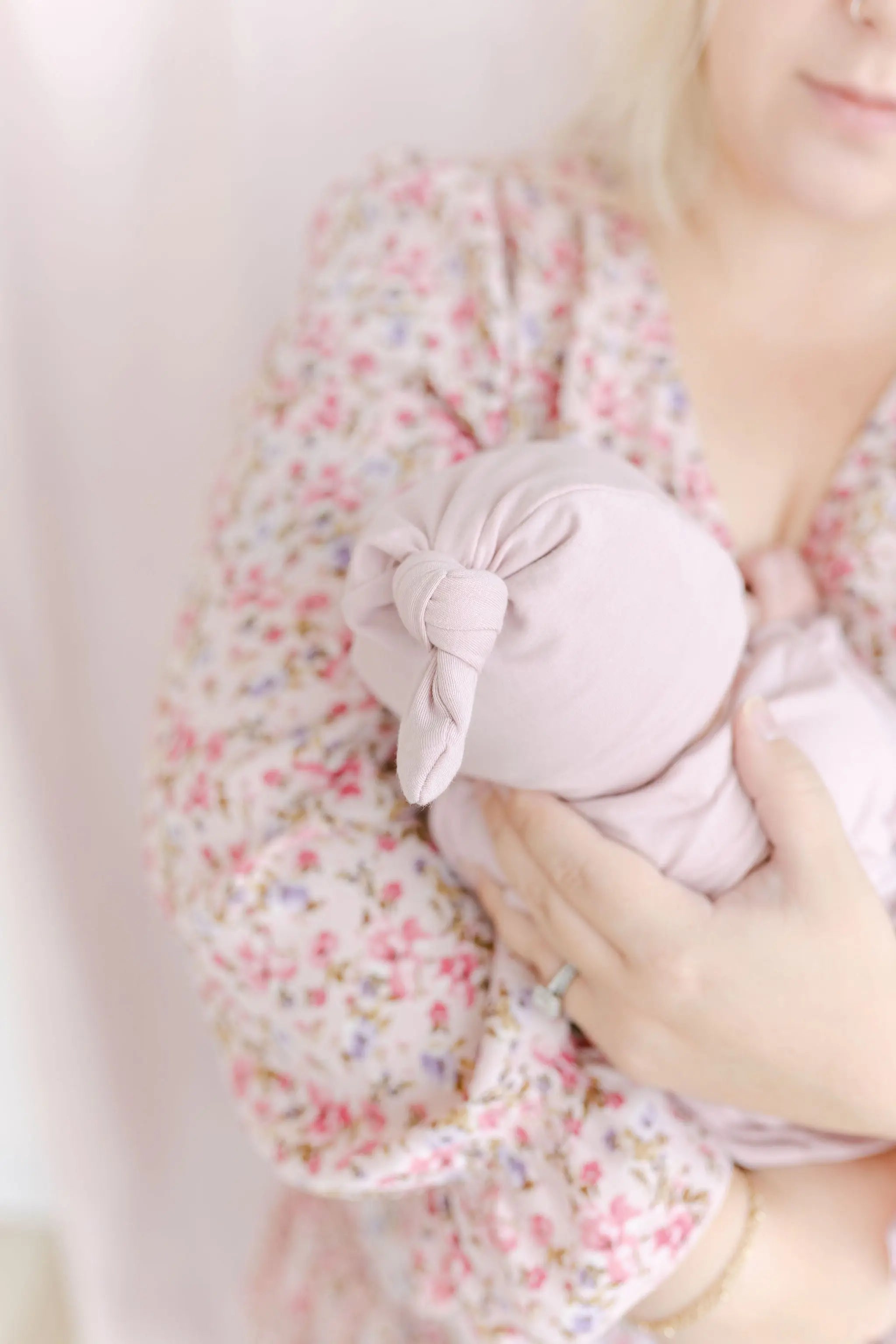 Top And Bottom Outfit, Hat And Headband Set (newborn - 12 Months) - Dusty Rose