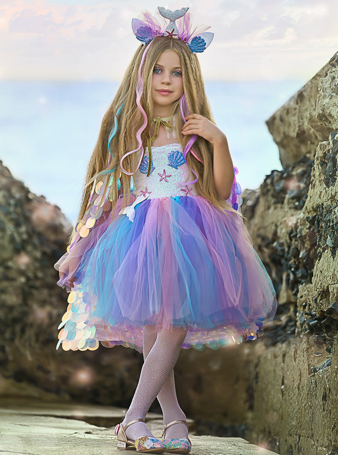 Girls Deluxe Mermaid Unicorn Costume